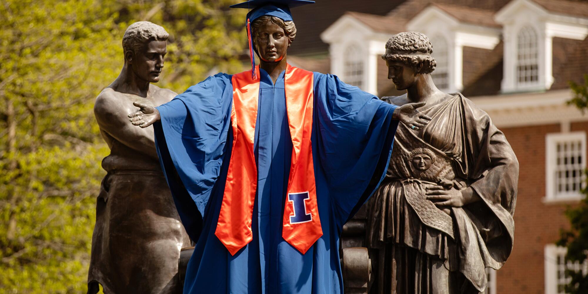 Alma Mater in Cap and Gown