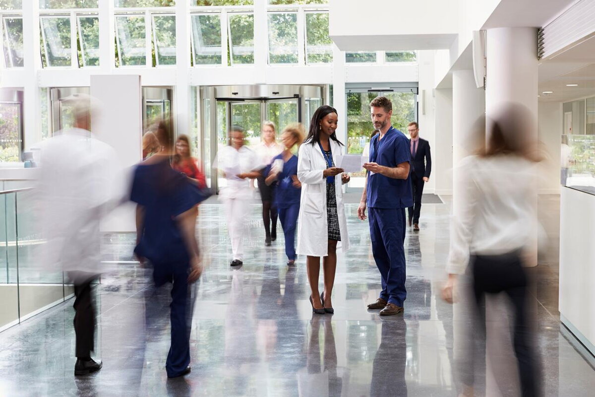 medical professionals talking