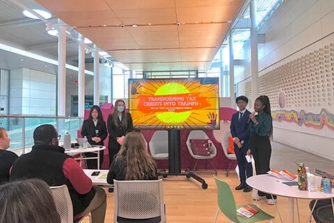 Students presenting as part of the LAS Global Leaders Program