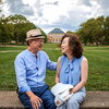 Max and Bonnie Kim sitting on the Quad